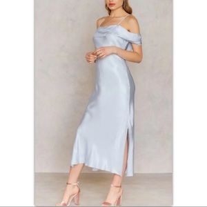 NEW Slip dress SZ 4 XS Maxi Long side slit Satin Wedding, Prom, Summer $180 NWT
